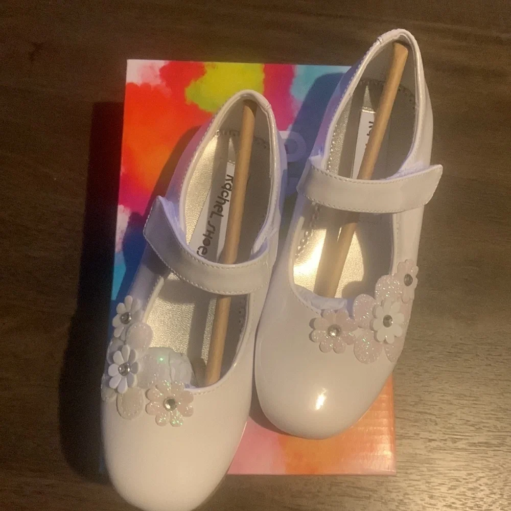 Rachel Shoes Lil Vanna toddlers GirlsMary Jane Shoes white patent F